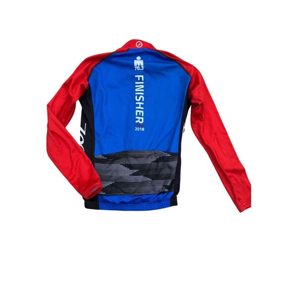 Zoot Men’s Long Sleeve Ironman Ohio Triathlon Jersey Red/Blue Size M Pre-Owned - Picture 2 of 4